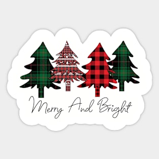 Merry and Bright Christmas Sticker